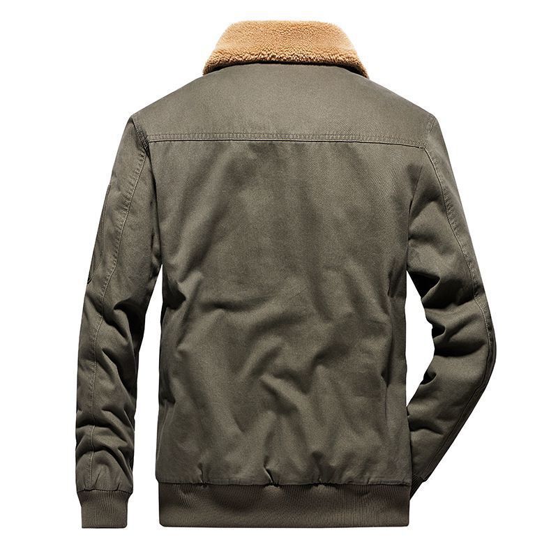 Herren Thermo-Canvasfliegerjacke mit durchgehendem Sherpa-Innenfutter und Pattentaschen Echo Archiv