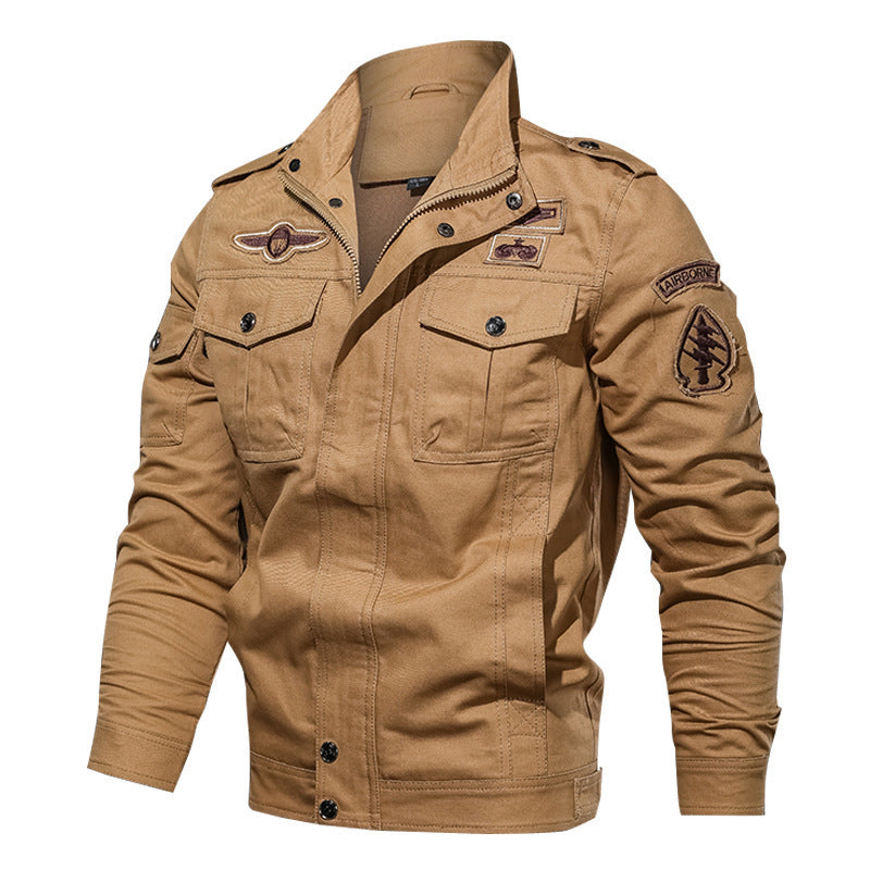 Herren nan Canvas-Pilotjacke mit Schulterpatten, aufgesetzten Klappentaschen und verstärkter Frontpartie Echo Archiv