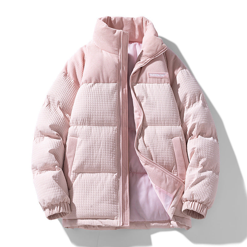 Herren Wattierte Cordoptik Steppjacke mit hohem Stehkragen und Thermofutter Echoarchiv