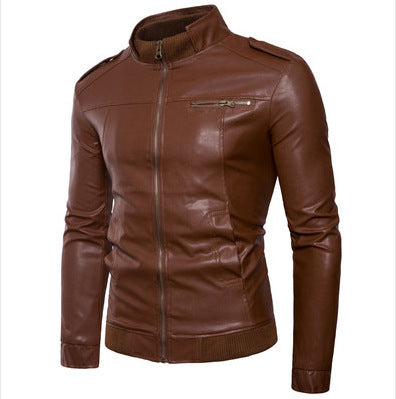 Herren Kunstleder Bikerjacke mit aufregenden Details und modernem Schnitt Echoarchiv