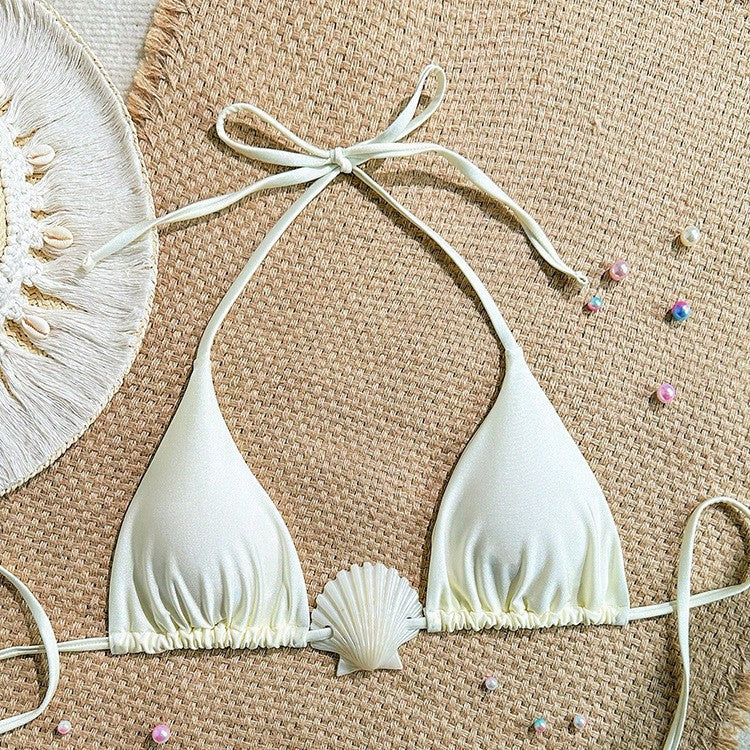 Damen Triangel-Bikini-Oberteil mit muschelförmigem Detail Echo Archiv