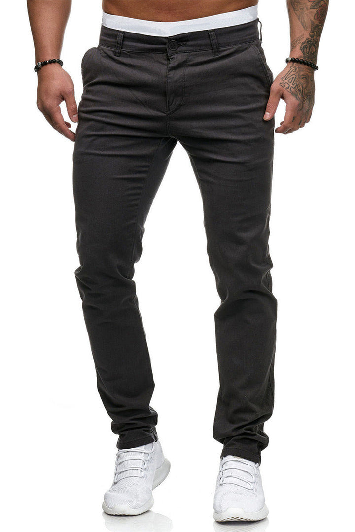 Herren Slim-Fit Chinohosen mit elastischem Bund und praktischen Taschen Echoarchiv