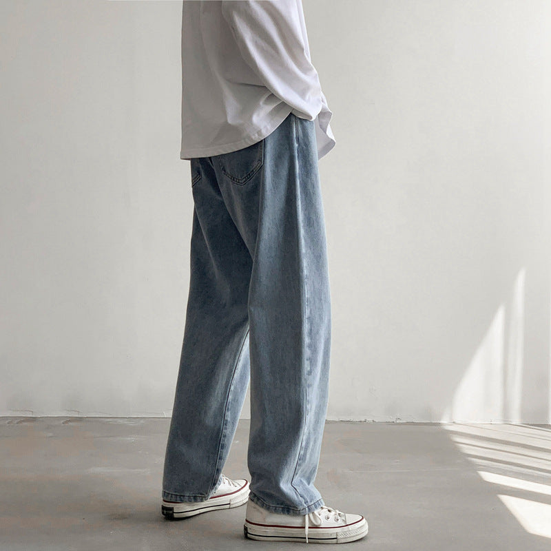 Herren Locker geschnittene Straight-Relax Denim-Hose mit verlängertem Saum Echo Archiv
