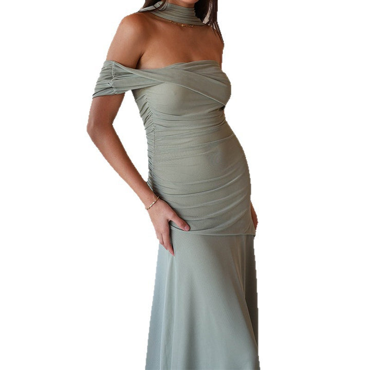 Damen Raffiniertes schulterfreies Maxikleid mit Rüschendetails Echo Archiv