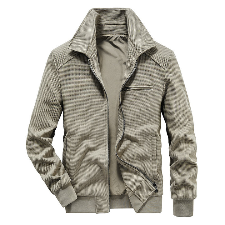 Herren Waffelstrick-Blouson mit Stehkragen, Reißverschluss und Brusttasche Echo Archiv