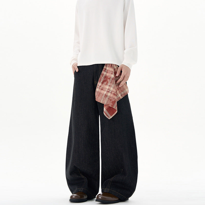 Damen Extraweite Palazzo-Jeans aus schwerem Denim mit bodenlangem weitem Bein Echo Archiv