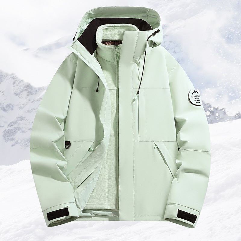 Männer Schicht Schnee Sportjacke mit atmungsaktiver Membran und verstellbarem Kapuze – Marzano