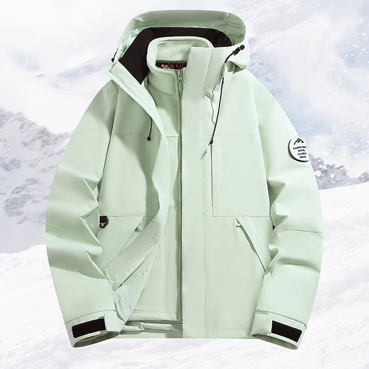Männer Schicht Schnee Sportjacke mit atmungsaktiver Membran und verstellbarem Kapuze – Marzano