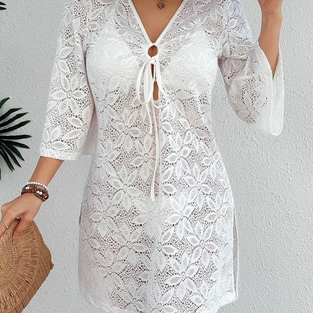 Damen Häkel-Strandkleid mit tiefem V-Ausschnitt Echo Archiv
