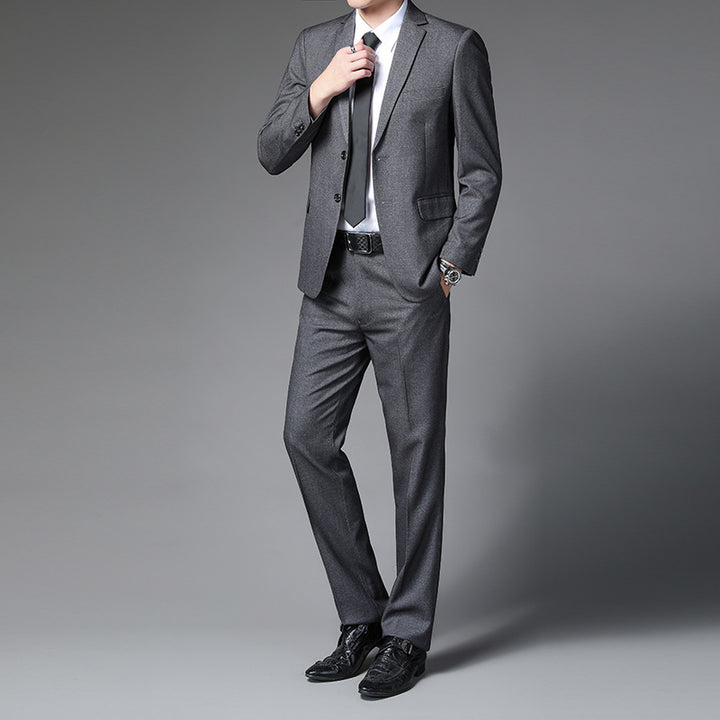 Herren eleganter Anzug mit modernem Schnitt und feinen Details Echoarchiv