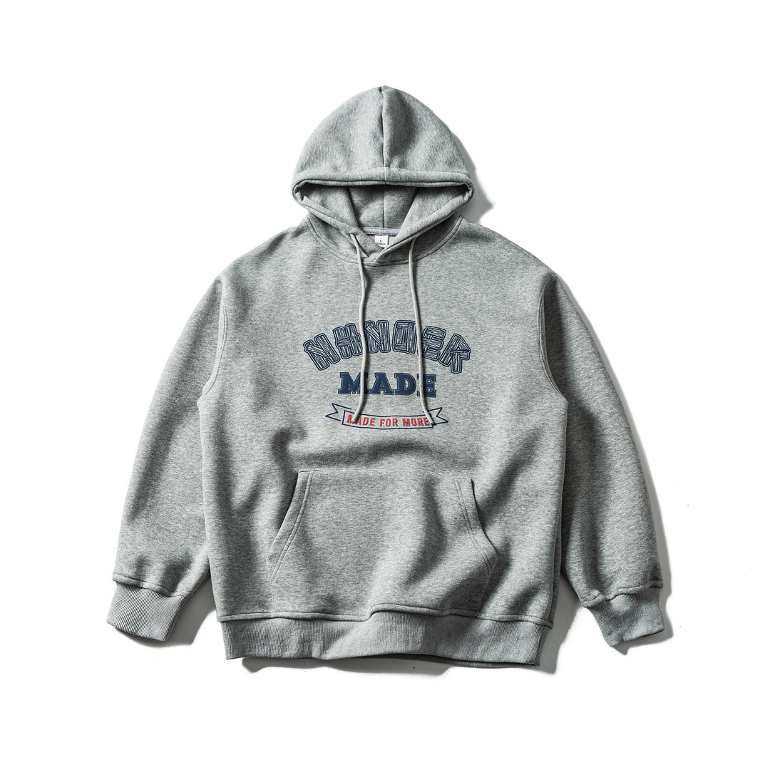 Unisex Oversize-Kapuzenpullover aus schwerer Baumwollmischung mit Frontprint und Kängurutasche Echoarchiv
