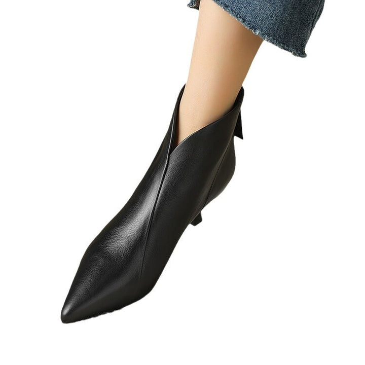 Damen nan spitze knöchelhohe Stiefelette mit niedrigem Pfennigabsatz und seitlichem Reißverschluss Echo Archiv