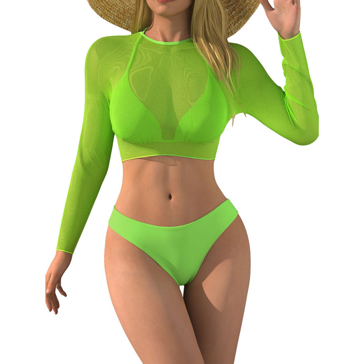 Damen Bikini-Set mit langärmligem Netzoberteil und bequemen Unterteilen Echo Archiv