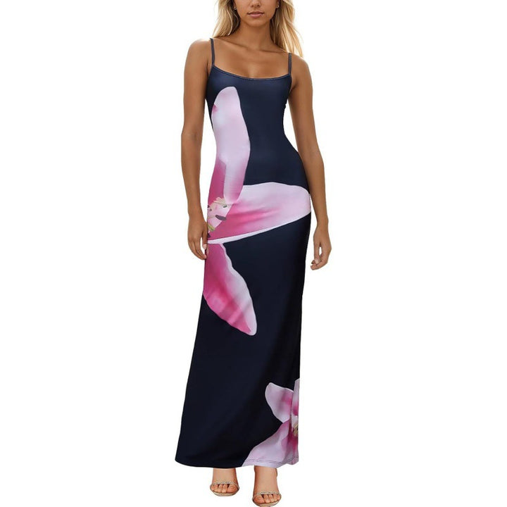Maxikleid für Damen mit Details und einem farbenfrohen Grafikprint – Echo Archiv