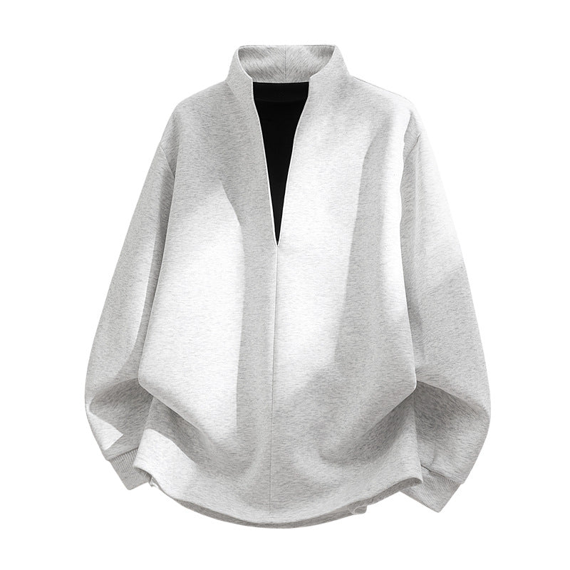 Unisex Oversize-Sweatshirt mit Stehkragen, halber Öffnung und abgerundetem Saum Echoarchiv