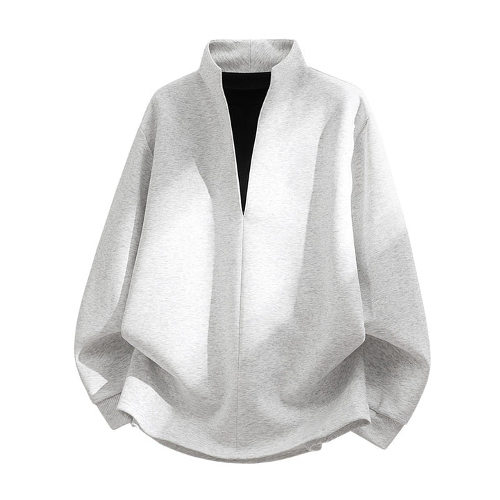 Unisex Oversize-Sweatshirt mit Stehkragen, halber Öffnung und abgerundetem Saum Echoarchiv