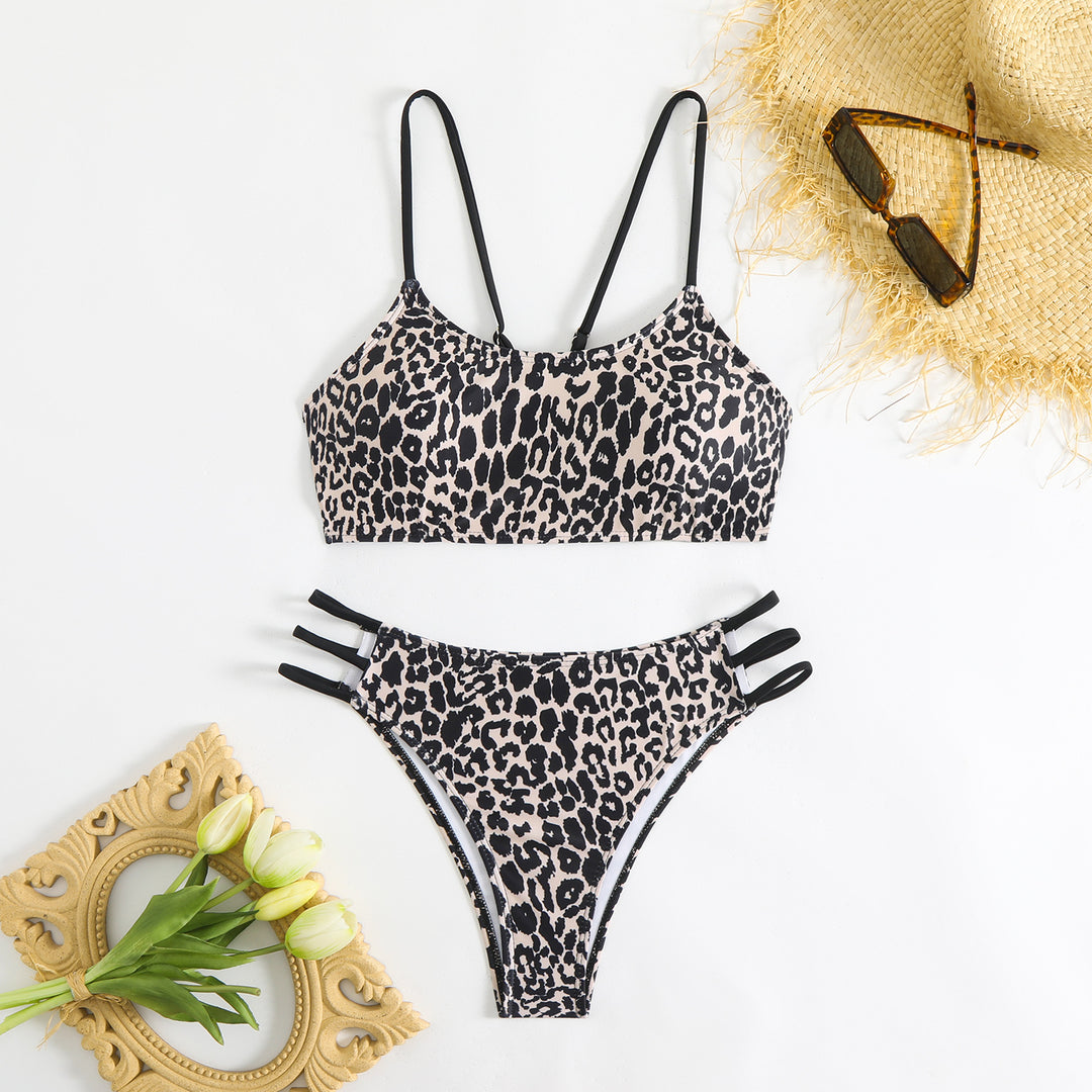 Damen Triangel-Bikini mit aufregendem Leopardenmuster und sportlichen Details Echo Archiv