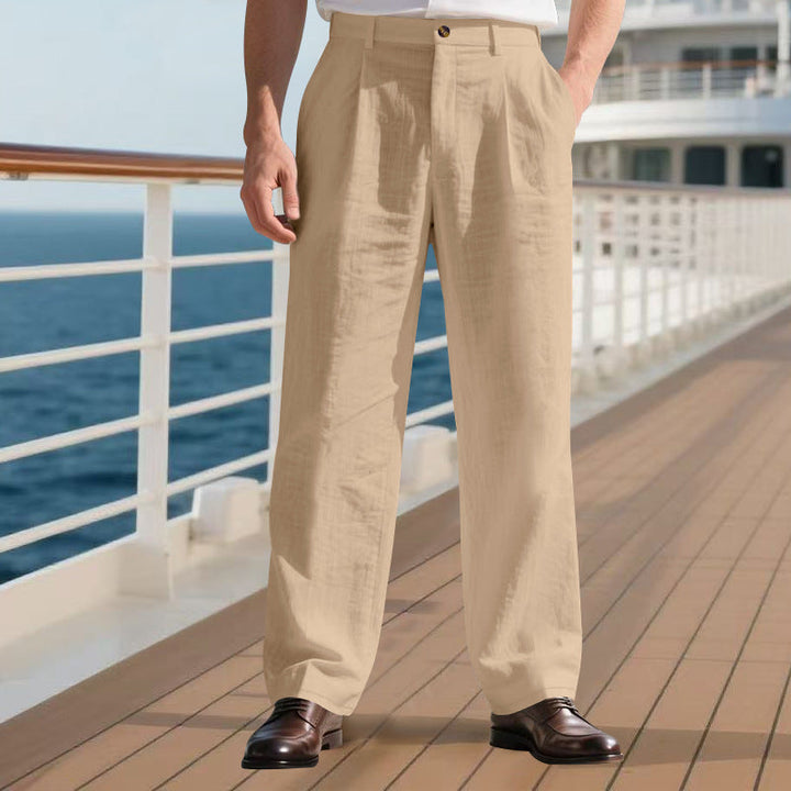 Herren elegante Freizeit-Hose mit weichem Stoff und weitem Schnitt Echoarchiv