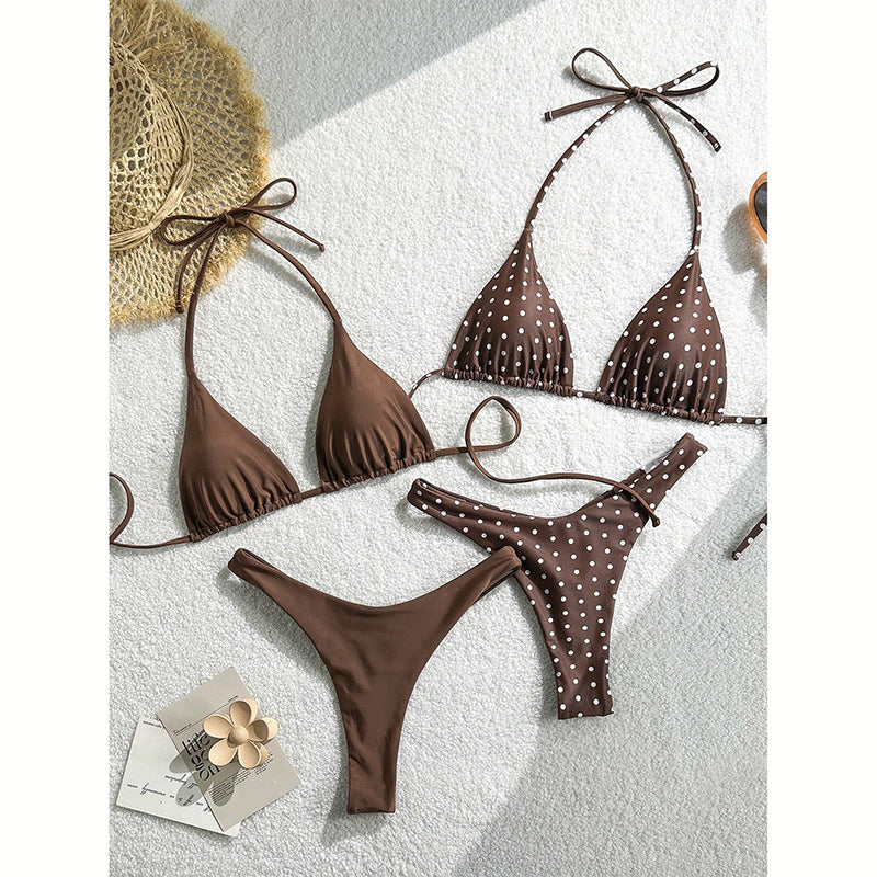 Damen Triangel-Bikini-Set mit verspieltem Punktedesign und elastischen Trägern Echo Archiv