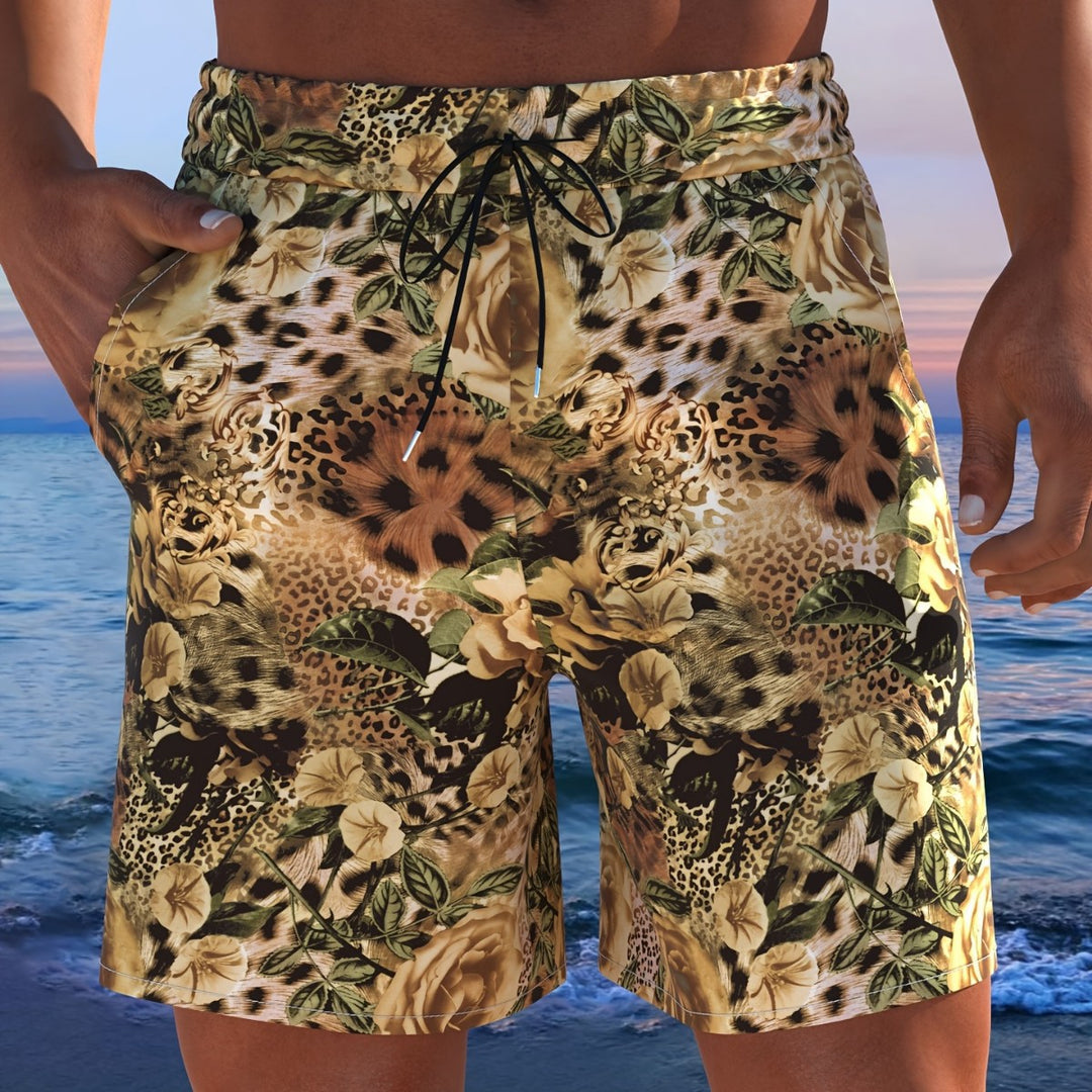 Herren Badeshorts mit animalischem Muster und elastischem Bund Echo Archiv
