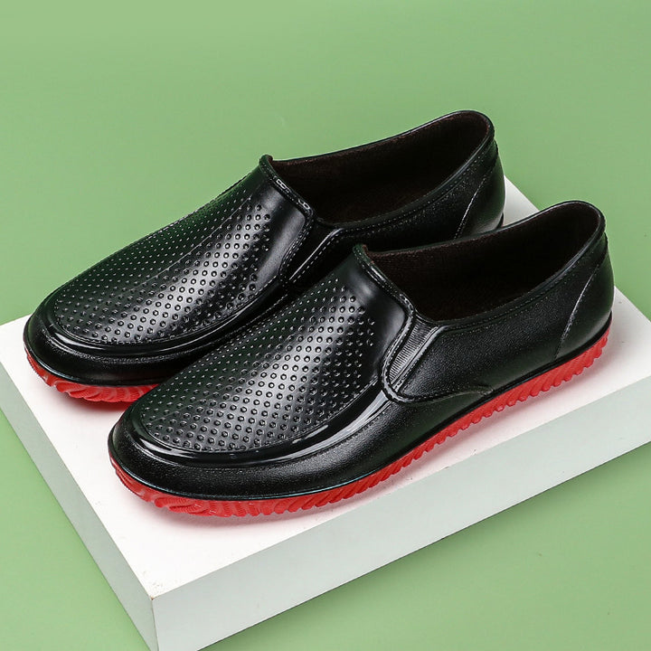 Herren Elegante perforierte Slip-On Halbschuhe mit rutschfester Profilsohle Echoarhiv