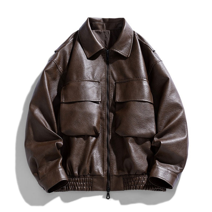 Herren Lässige Kunstlederjacke mit praktischen Taschen Echo Archiv