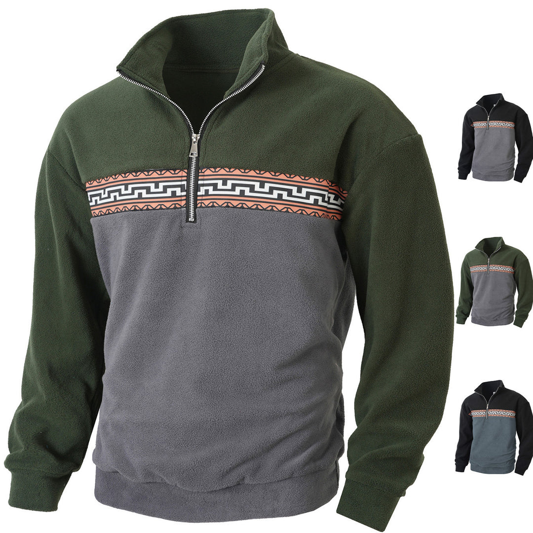 Herren Fleece Pullover mit modischem Stehkragen Echoarchiv
