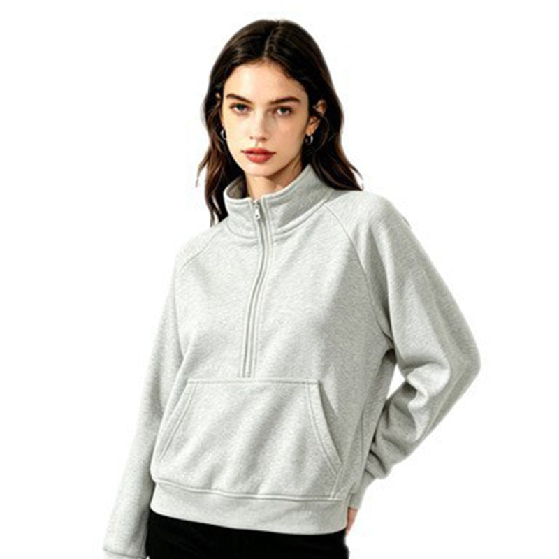 Damen Sportlicher Kapuzenpullover mit Stehkragen Echoarchiv