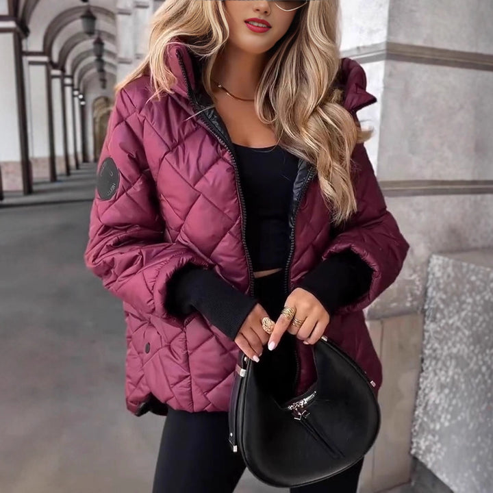 Damen nan gesteppte Kapuzen-Winterjacke mit wattierter Thermofüllung, durchgehendem Reißverschluss und elastischen Bündchen Echo Archiv
