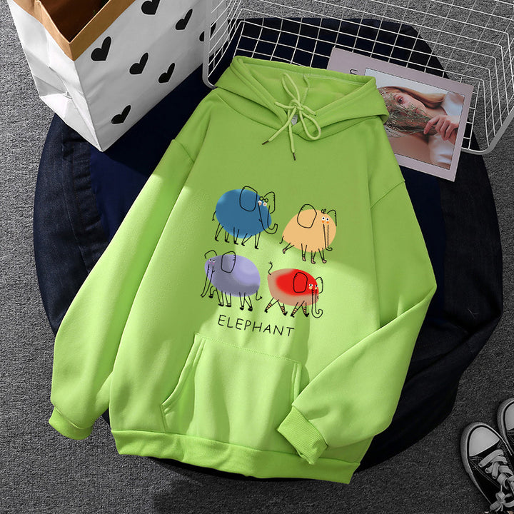 Damen Kapuzenpullover mit minimalistischer Grafik, lockerer Oversize-Passform und Kängurutasche – Auréline