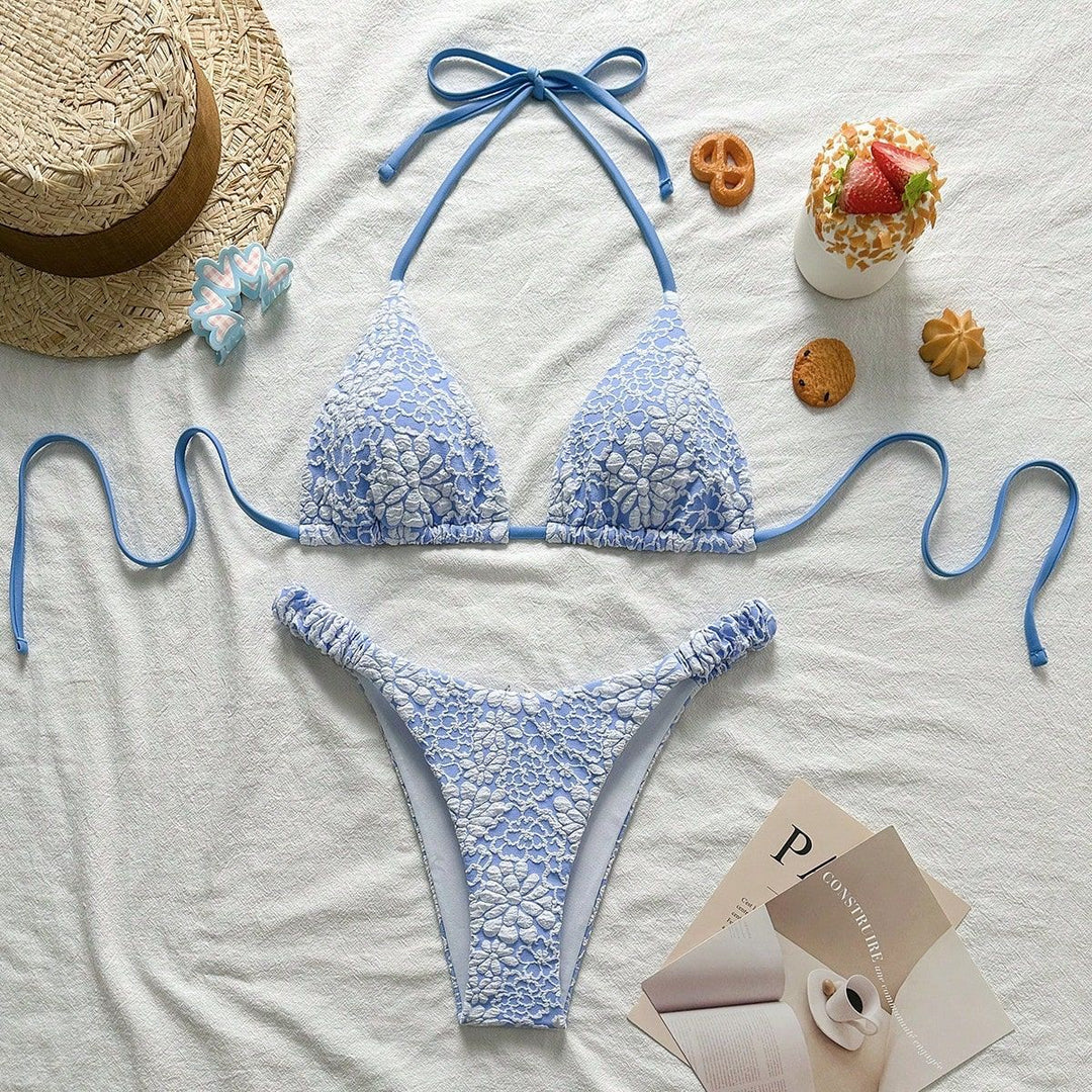 Damen Blumendekorierter Triangel-Bikini Echo Archiv