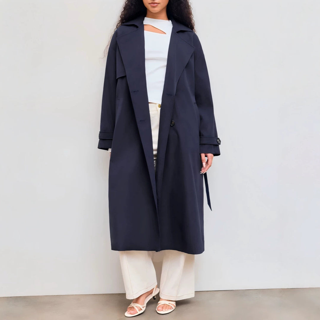 Damen Modischer Trenchcoat mit breitem Kragen Echo Archiv