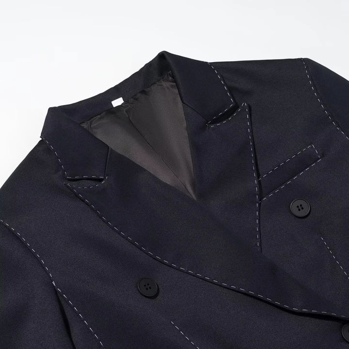 Damen nan doppelt geknöpfter Blazer mit dekorativer Steppnaht und Pattentaschen Echo Archiv