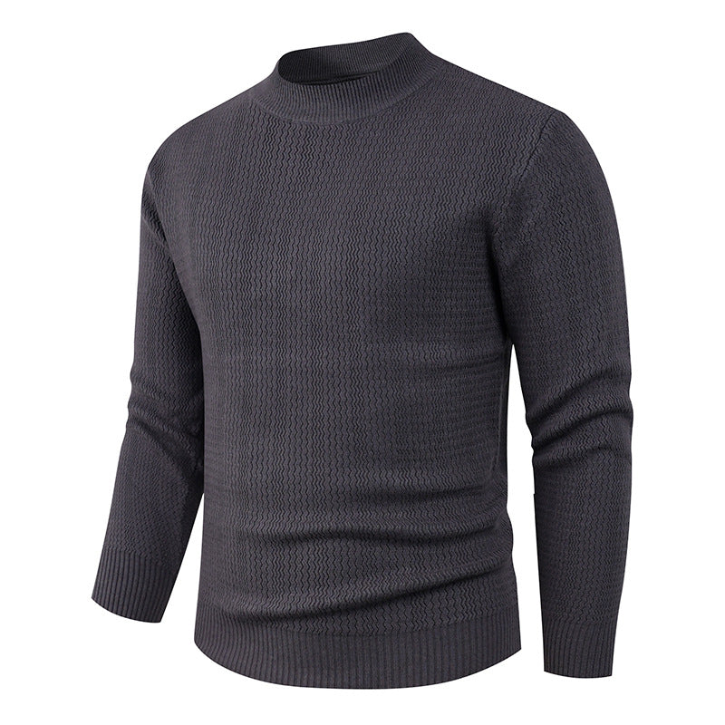 Herren Strukturpullover mit hochgeschlossenem Kragen und modischem Design Echoarchiv