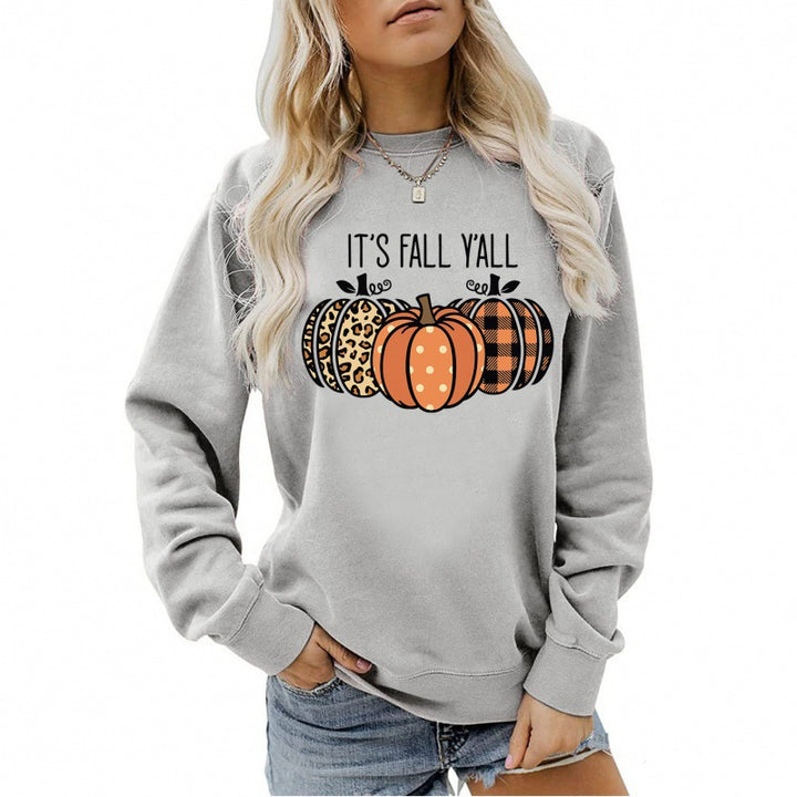 Damen nan lässiges Herbst Sweatshirt mit Kürbismotiv und Rundhalsausschnitt Echo Archiv