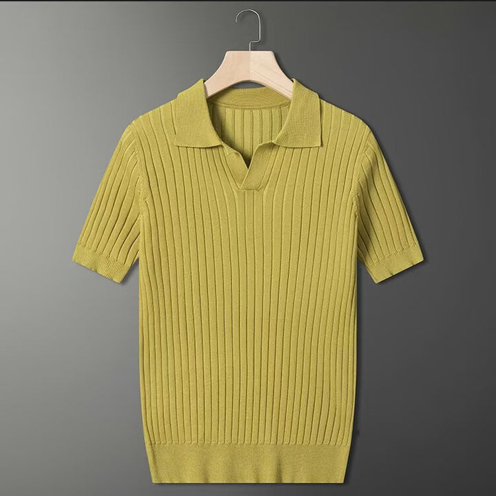 Herren Kurzarm Strick-Polo-Shirt Echo Archive