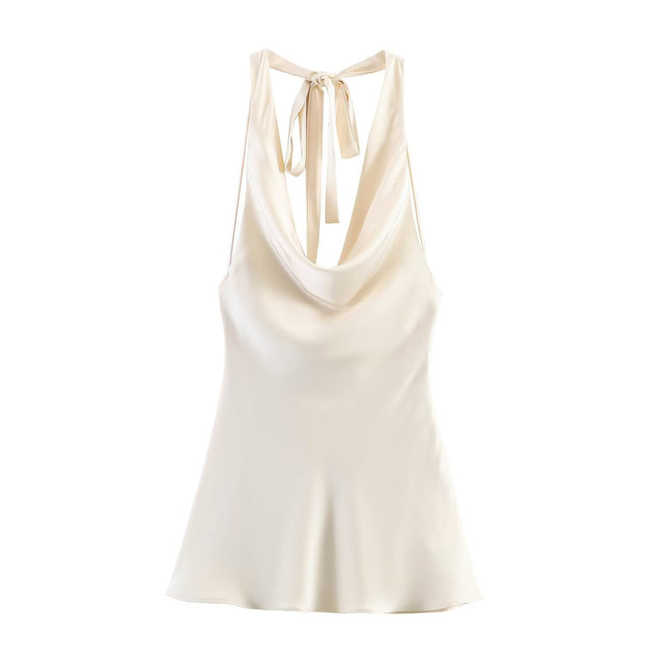 Damen Chic Haltertop aus hochwertigem Satin Echo Archiv