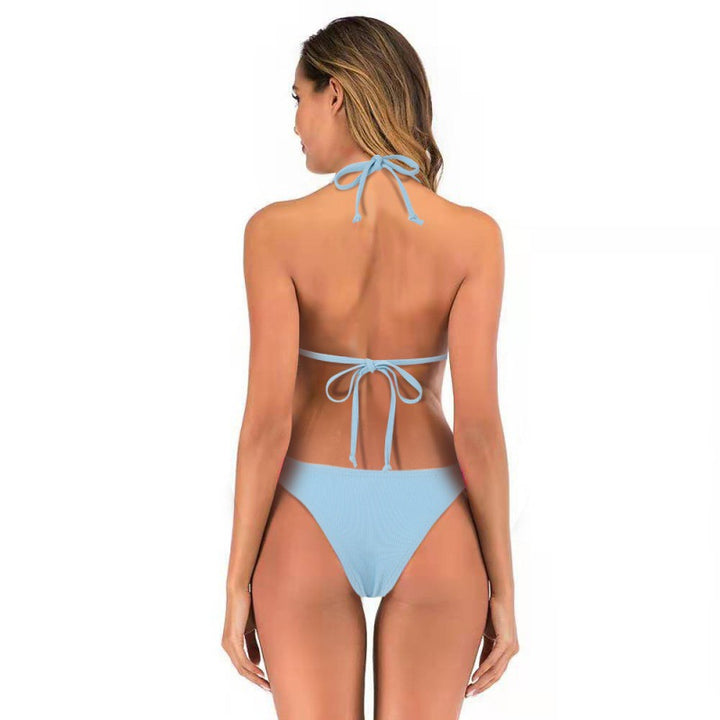 Damen Triangel-Bikini mit geflochtenen Trägern und hohem Beinausschnitt Echo Archiv