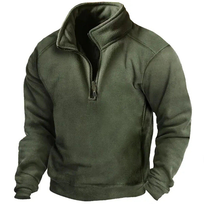Herren Fleece-Pullover mit hohem Kragen und praktischen Reißverschluss Echoarchiv
