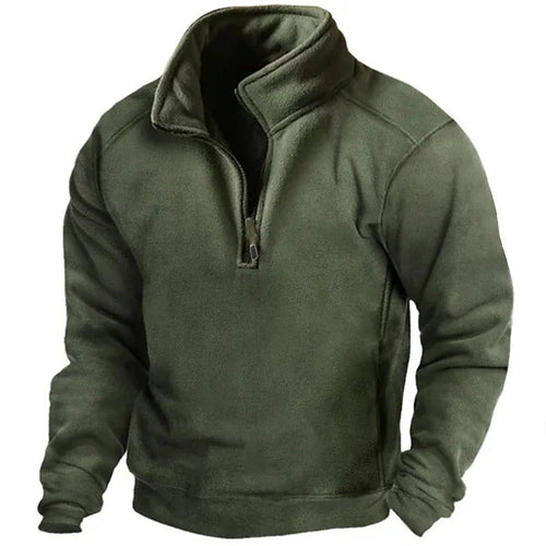 Herren Fleece-Pullover mit hohem Kragen und praktischen Reißverschluss Echoarchiv