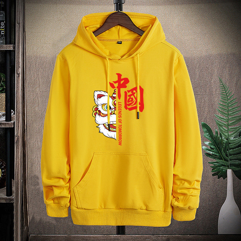 Unisex Kapuzenpullover mit asiatischem Löwenmotiv und Kängurutasche Echo Archiv