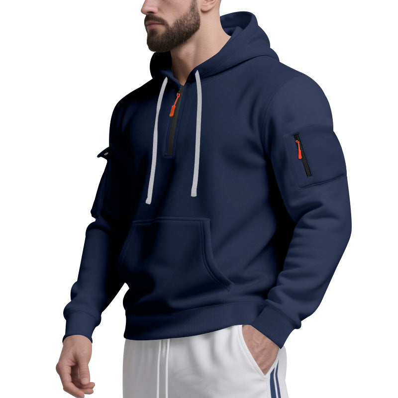 Herren Sport Hoodie mit praktischem Reißverschluss und seitlichen Taschen Echoarchiv