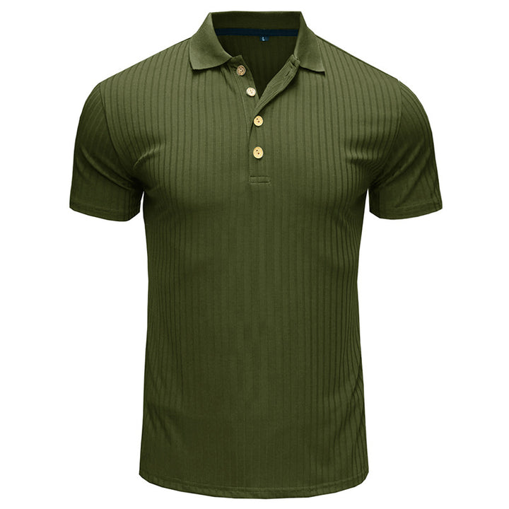 Herren Polo-Shirt mit strukturiertem Design und modischen Knöpfen Echoarchiv