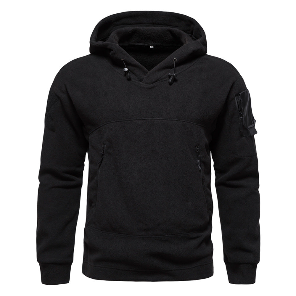 Herren moderne Fleece-Hoodie mit strategischen Reißverschlusstaschen Echoarchiv