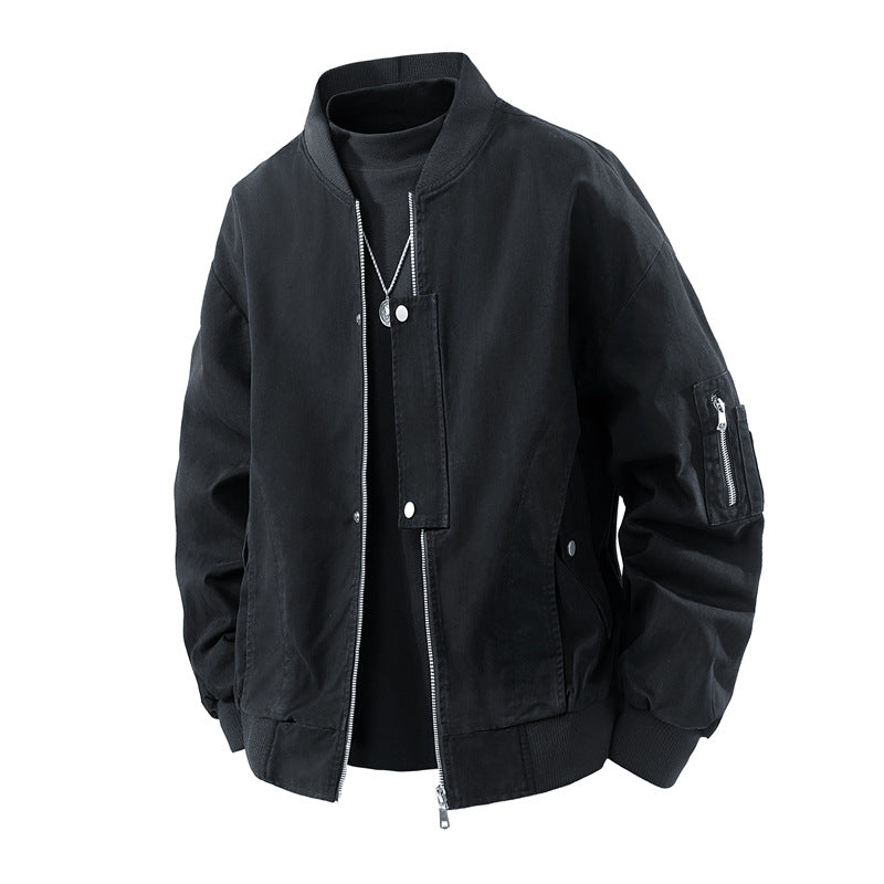 Herren Boxy-Bomberjacke im Utility-Look mit Ärmel-Reißverschluss & Rippbündchen Echoarchiv