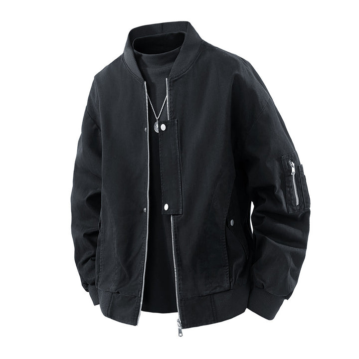 Herren Boxy-Bomberjacke im Utility-Look mit Ärmel-Reißverschluss & Rippbündchen Echoarchiv