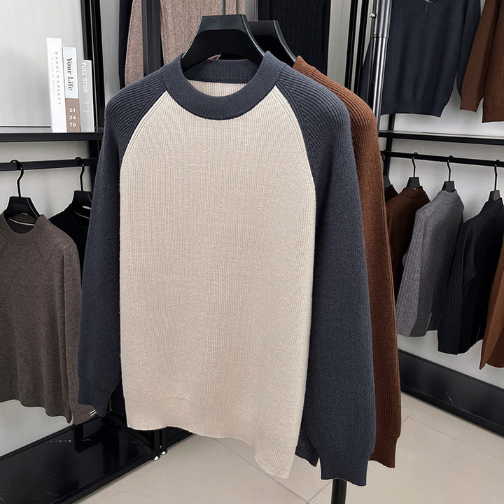 Herren modischer Sweatshirt mit Raglanärmeln und feiner Struktur Echoarchiv