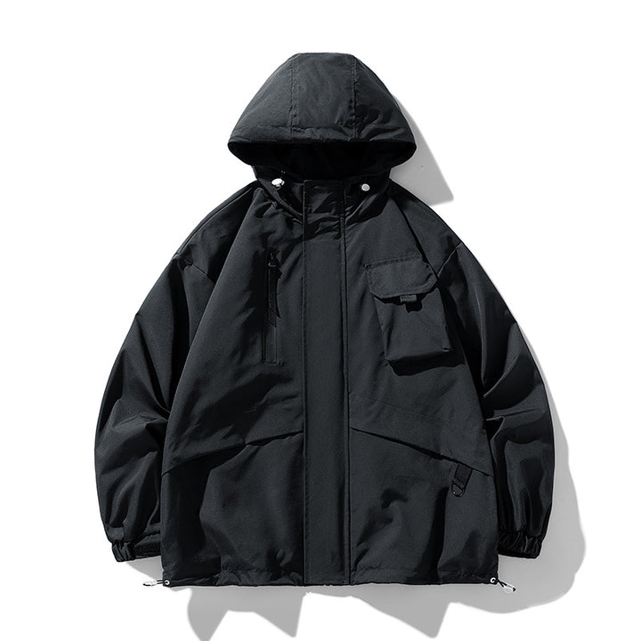 Herren technische Outdoor-Jacke mit multifunktionalen Taschen und verstellbarer Kapuze Echoarchiv