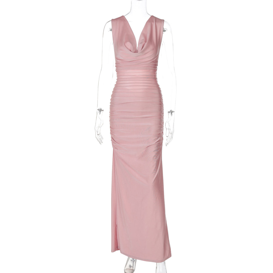 Damen Elegantes Maxikleid mit raffinierten Drapierungen Echo Archiv