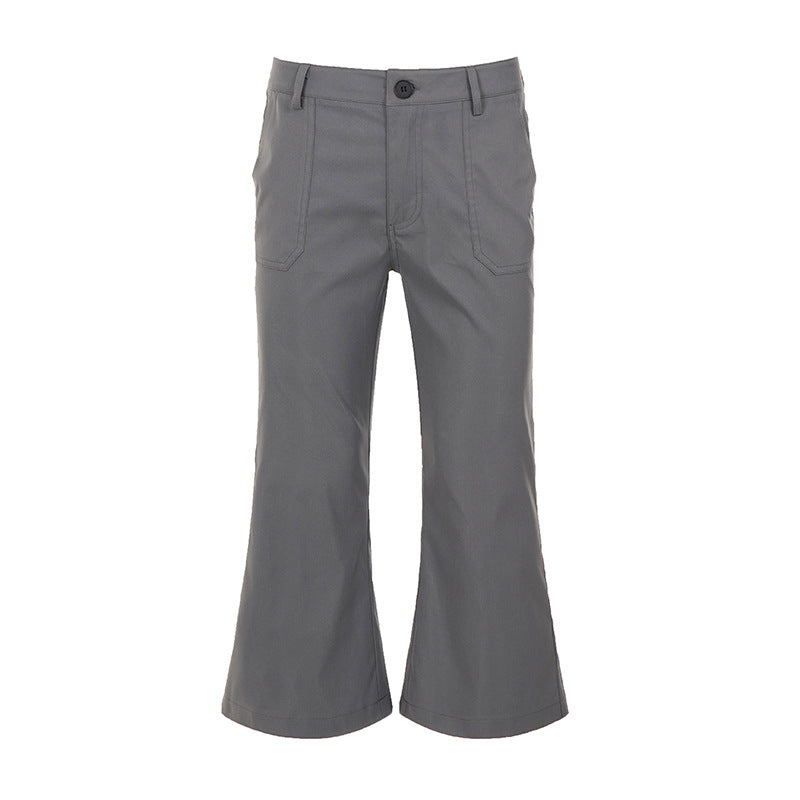 Damen Verkürzte ausgestellte Stretch-Hose mit aufgesetzten Taschen – Avélisse